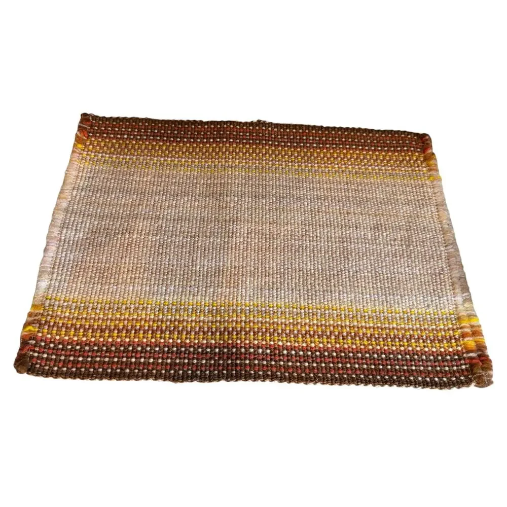 Vintage 70s Kitchen Bundle Placemats Crochet Pot Holder Brown Mustard